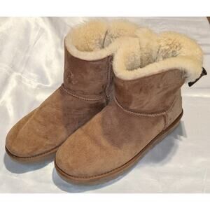 UGG Women's MINI BAILEY BOW II Glam Chestnut Water Resistant Boots US 10 / EU 41